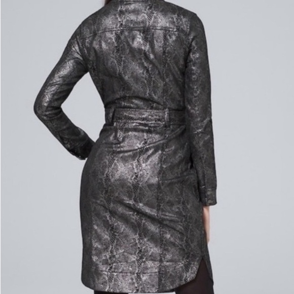 NWT WHITE HOUSE BLACK MARKET SNAKE PRINT METALLIC SHIRT DRESS  SIZE 6  NWT - Picture 2 of 6